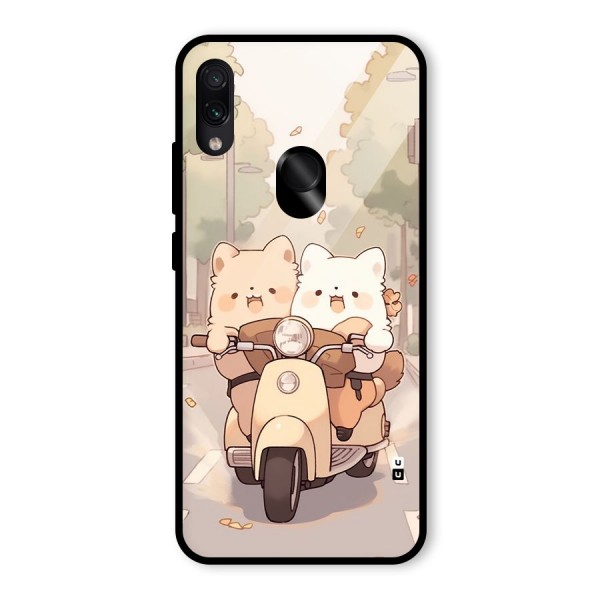 Cute Riders Glass Back Case for Redmi Note 7S