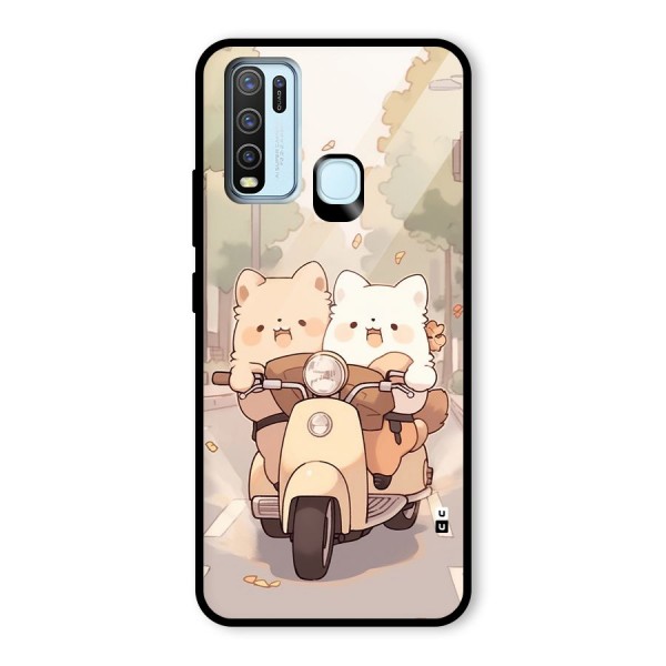 Cute Riders Glass Back Case for Vivo Y30