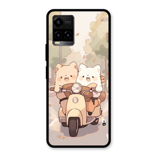 Cute Riders Glass Back Case for Vivo Y33s