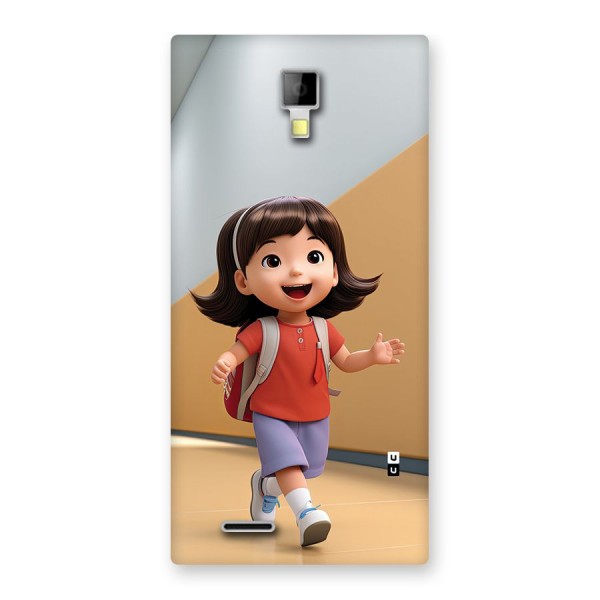 Cute School Girl Back Case for Canvas Xpress A99