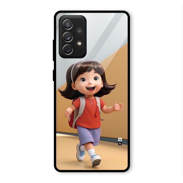 Cute School Girl Glass Back Case for Galaxy A72