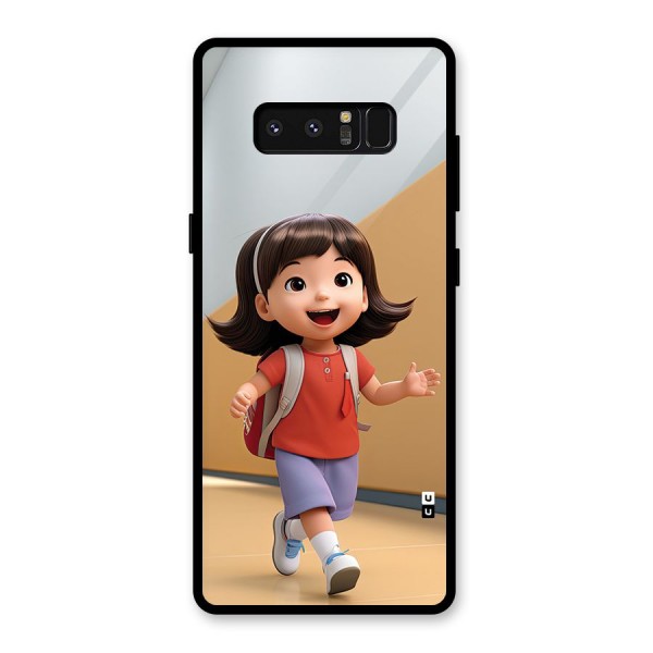 Cute School Girl Glass Back Case for Galaxy Note 8