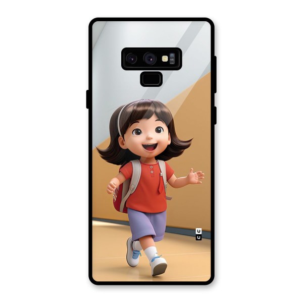 Cute School Girl Glass Back Case for Galaxy Note 9