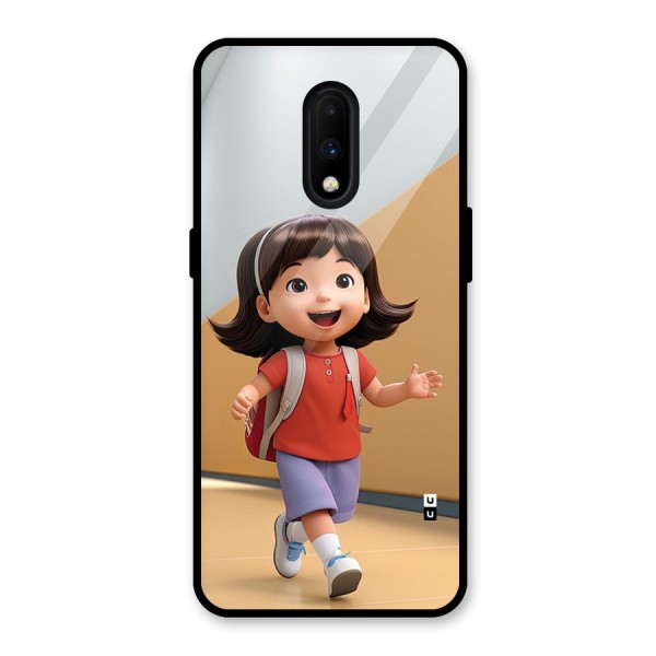 Cute School Girl Glass Back Case for OnePlus 7