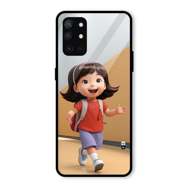 Cute School Girl Glass Back Case for OnePlus 9R