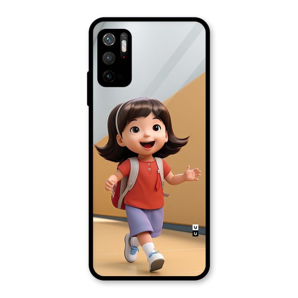 Cute School Girl Glass Back Case for Poco M3 Pro 5G