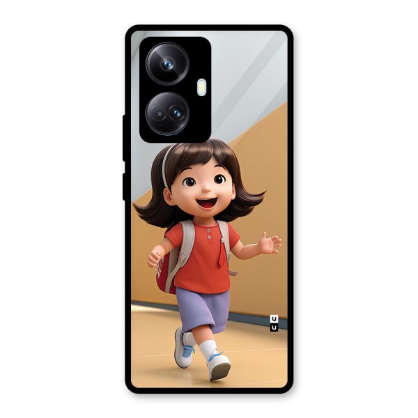 Cute School Girl Glass Back Case for Realme 10 Pro Plus