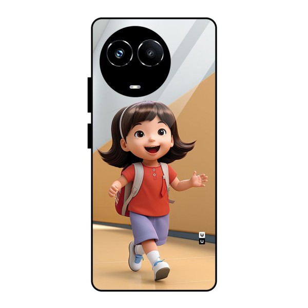 Cute School Girl Glass Back Case for Realme 11X