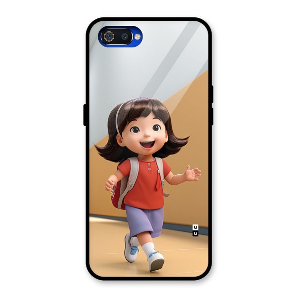 Cute School Girl Glass Back Case for Realme C2