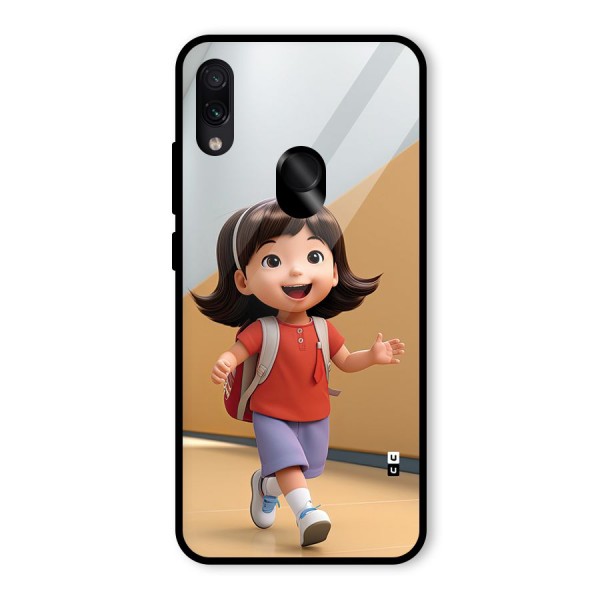 Cute School Girl Glass Back Case for Redmi Note 7S