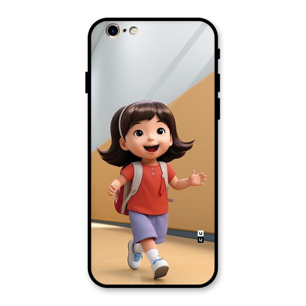 Cute School Girl Glass Back Case for iPhone 6 6S