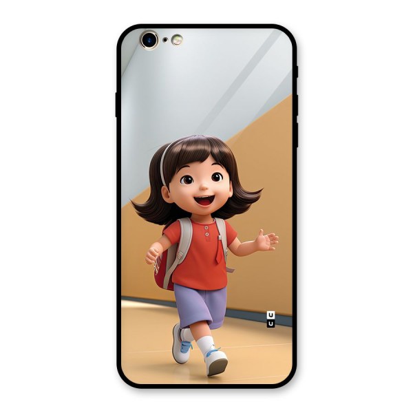 Cute School Girl Glass Back Case for iPhone 6 Plus 6S Plus