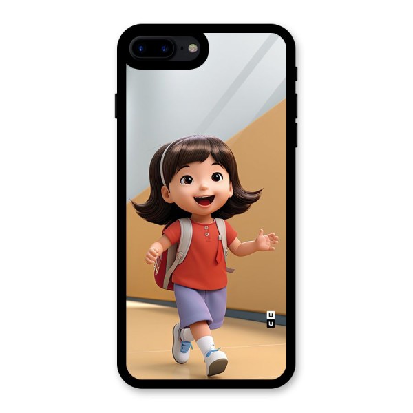 Cute School Girl Glass Back Case for iPhone 7 Plus