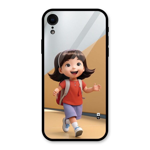 Cute School Girl Glass Back Case for iPhone XR