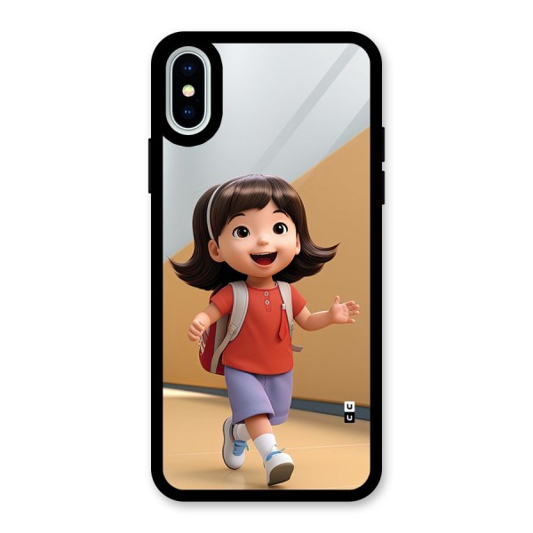 Cute School Girl Glass Back Case for iPhone XS