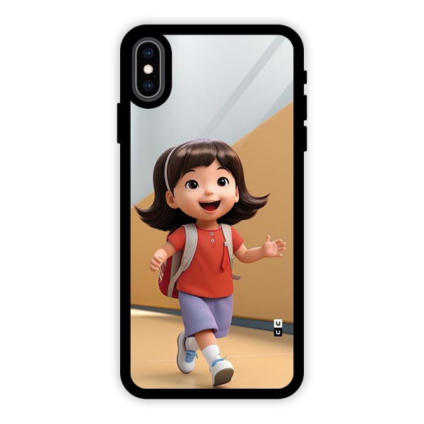 Cute School Girl Glass Back Case for iPhone XS Max