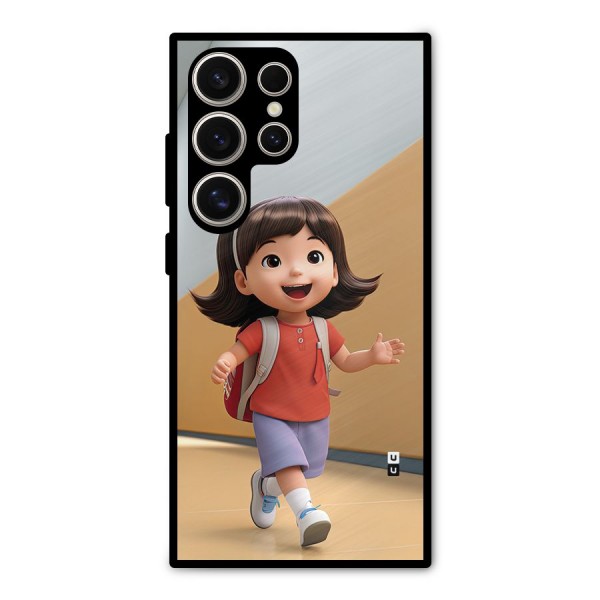 Cute School Girl Metal Back Case for Galaxy S24 Ultra
