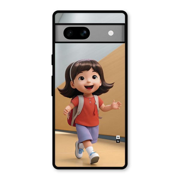 Cute School Girl Metal Back Case for Google Pixel 7a