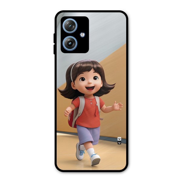 Cute School Girl Metal Back Case for Moto G54