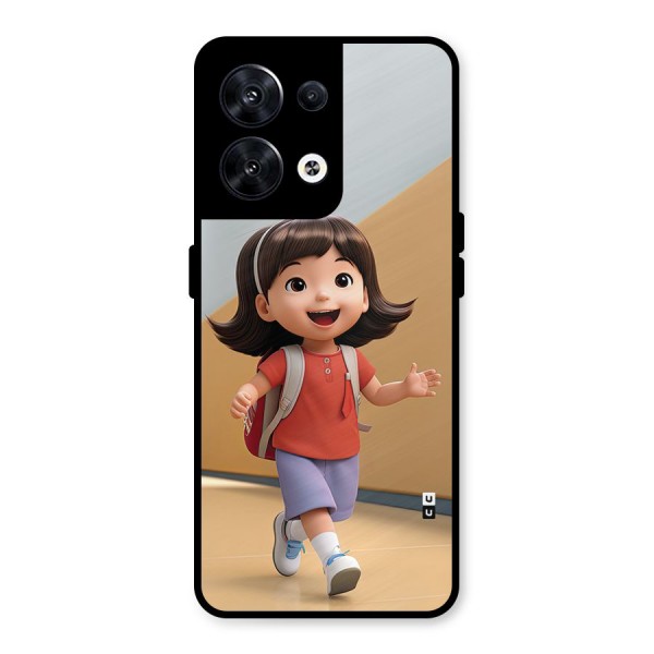 Cute School Girl Metal Back Case for Oppo Reno8 5G