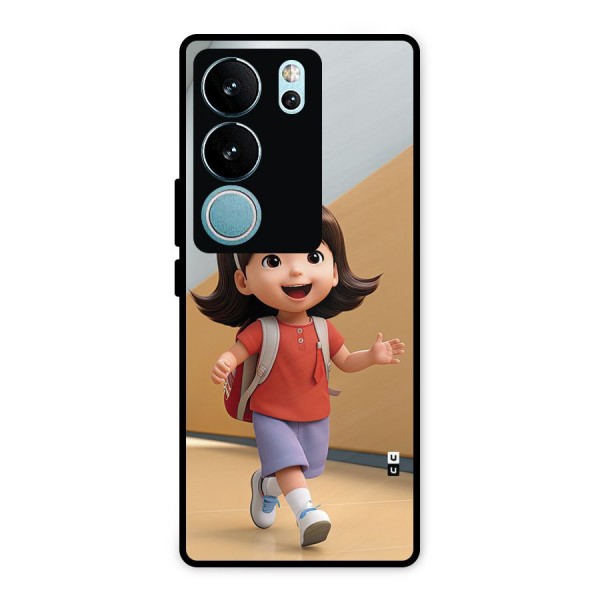 Cute School Girl Metal Back Case for Vivo V29