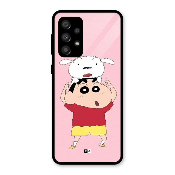 Cute Sheero Glass Back Case for Galaxy A32