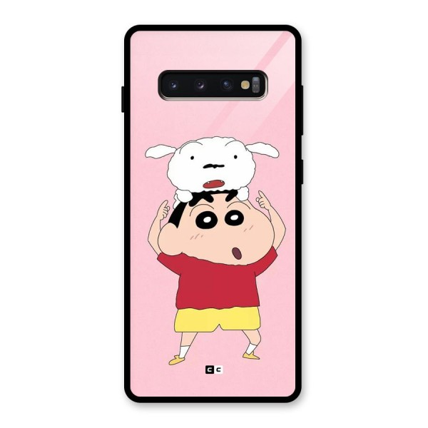 Cute Sheero Glass Back Case for Galaxy S10 Plus