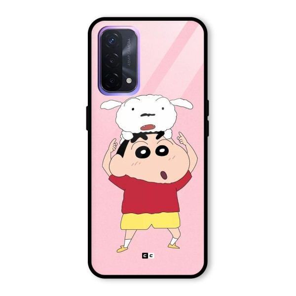 Cute Sheero Glass Back Case for Oppo A74 5G