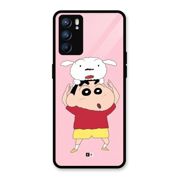 Cute Sheero Glass Back Case for Oppo Reno6 5G