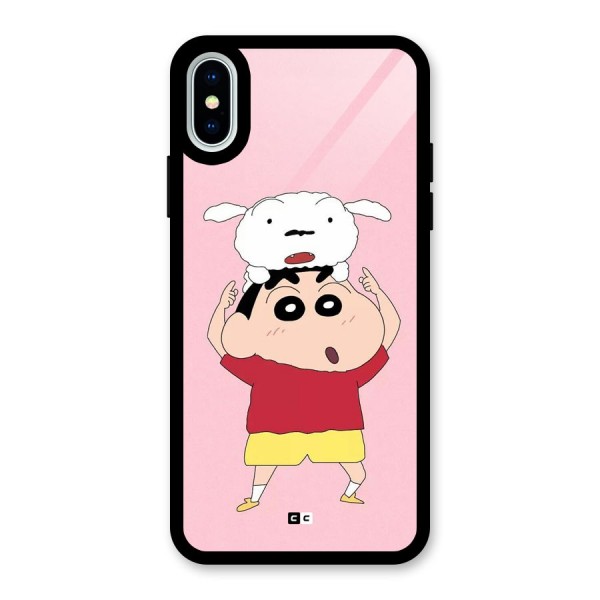Cute Sheero Glass Back Case for iPhone XS
