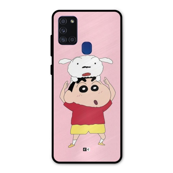 Cute Sheero Metal Back Case for Galaxy A21s
