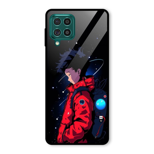 Cute Space Boy Glass Back Case for Galaxy F62