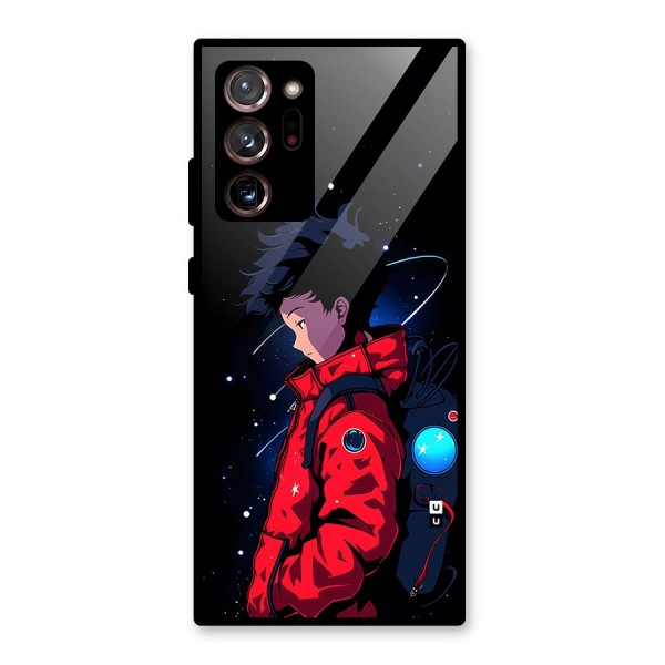 Cute Space Boy Glass Back Case for Galaxy Note 20 Ultra