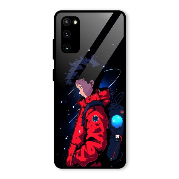 Cute Space Boy Glass Back Case for Galaxy S20 FE 5G