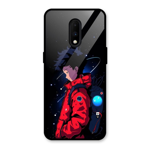 Cute Space Boy Glass Back Case for OnePlus 7