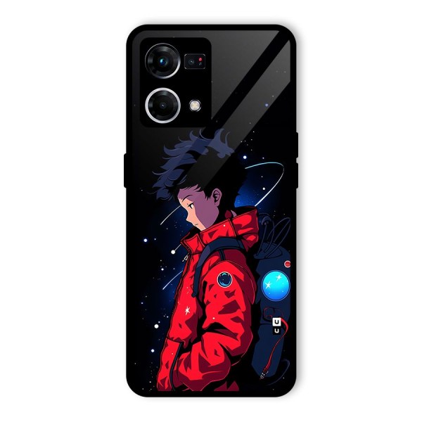 Cute Space Boy Glass Back Case for Oppo F21s Pro 4G