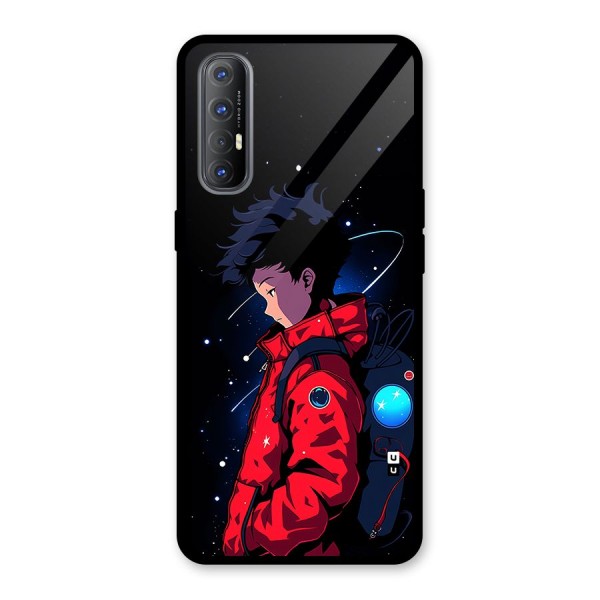 Cute Space Boy Glass Back Case for Oppo Reno3 Pro