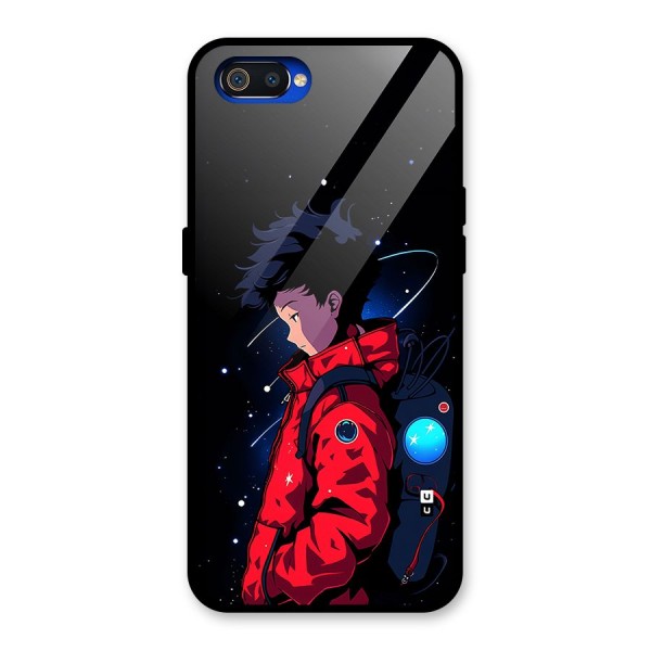 Cute Space Boy Glass Back Case for Realme C2