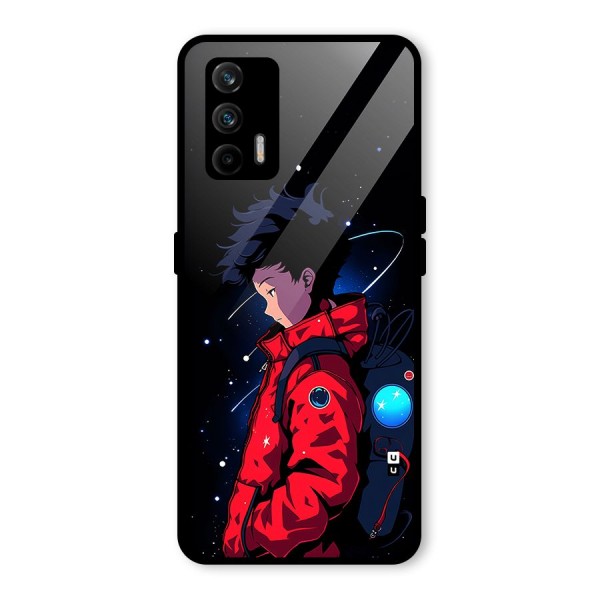 Cute Space Boy Glass Back Case for Realme X7 Max