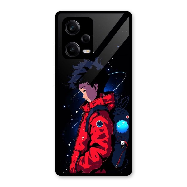 Cute Space Boy Glass Back Case for Redmi Note 12 Pro