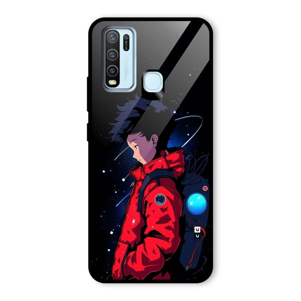 Cute Space Boy Glass Back Case for Vivo Y30