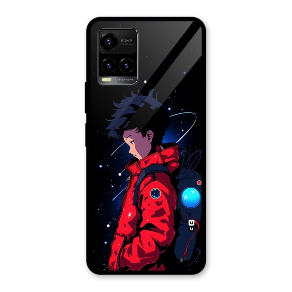 Cute Space Boy Glass Back Case for Vivo Y33s