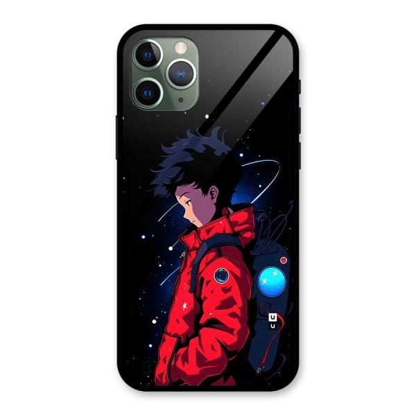 Cute Space Boy Glass Back Case for iPhone 11 Pro