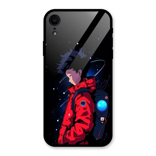 Cute Space Boy Glass Back Case for iPhone XR