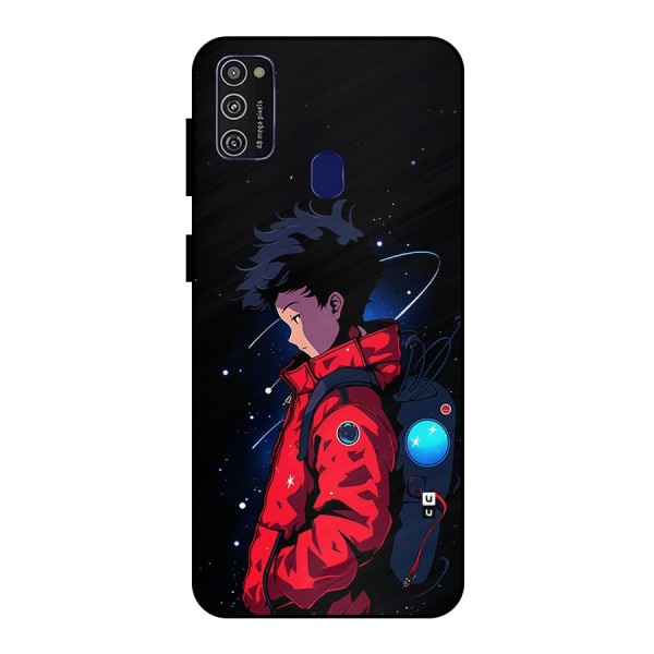 Cute Space Boy Metal Back Case for Galaxy M30s