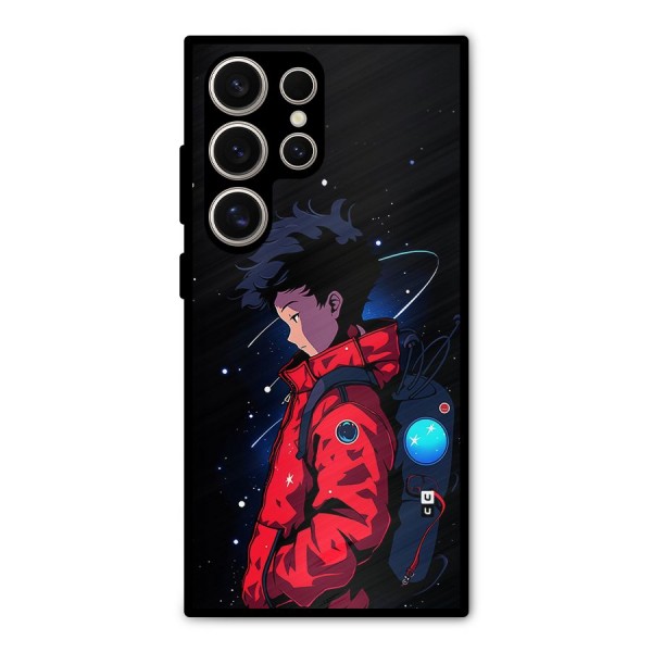 Cute Space Boy Metal Back Case for Galaxy S24 Ultra