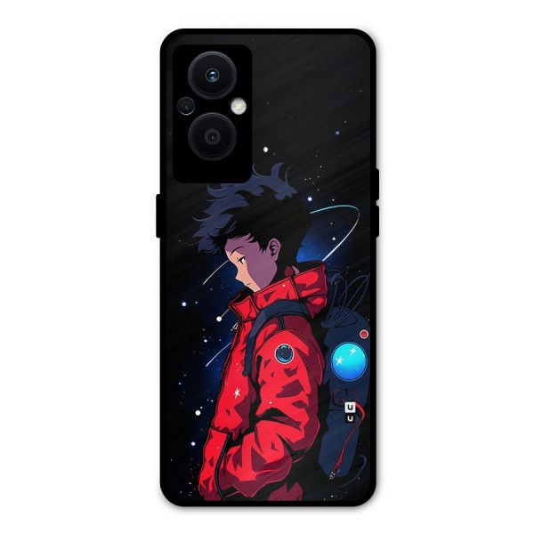 Cute Space Boy Metal Back Case for Oppo F21s Pro 5G