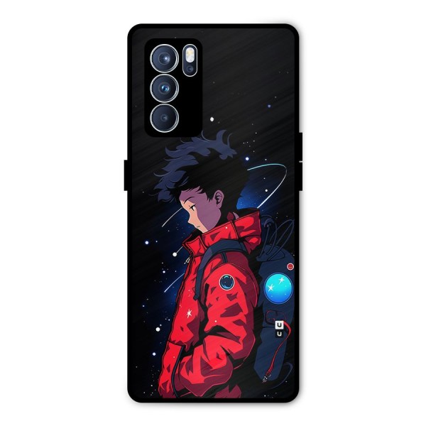Cute Space Boy Metal Back Case for Oppo Reno6 Pro 5G