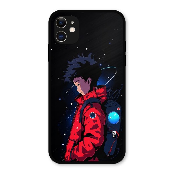 Cute Space Boy Metal Back Case for iPhone 11
