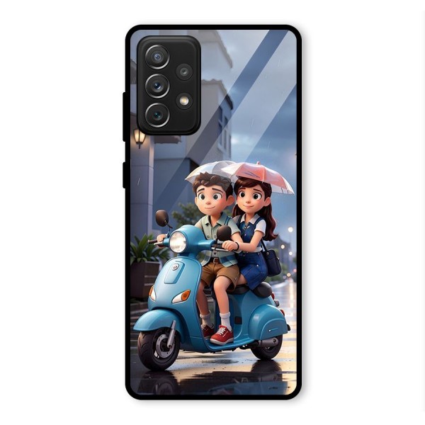 Cute Teen Scooter Glass Back Case for Galaxy A72